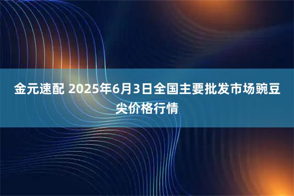 金元速配 2025年6月3日全国主要批发市场豌豆尖价格行情